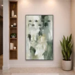 لوحة علاقة عبايات بتصميم تجريدي ناعم طباعة كانفس